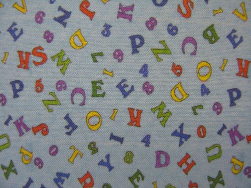 tissu de coton "alphabet"
