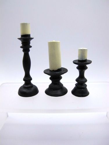 Kerzenständer mit Kerzen 3 Stück